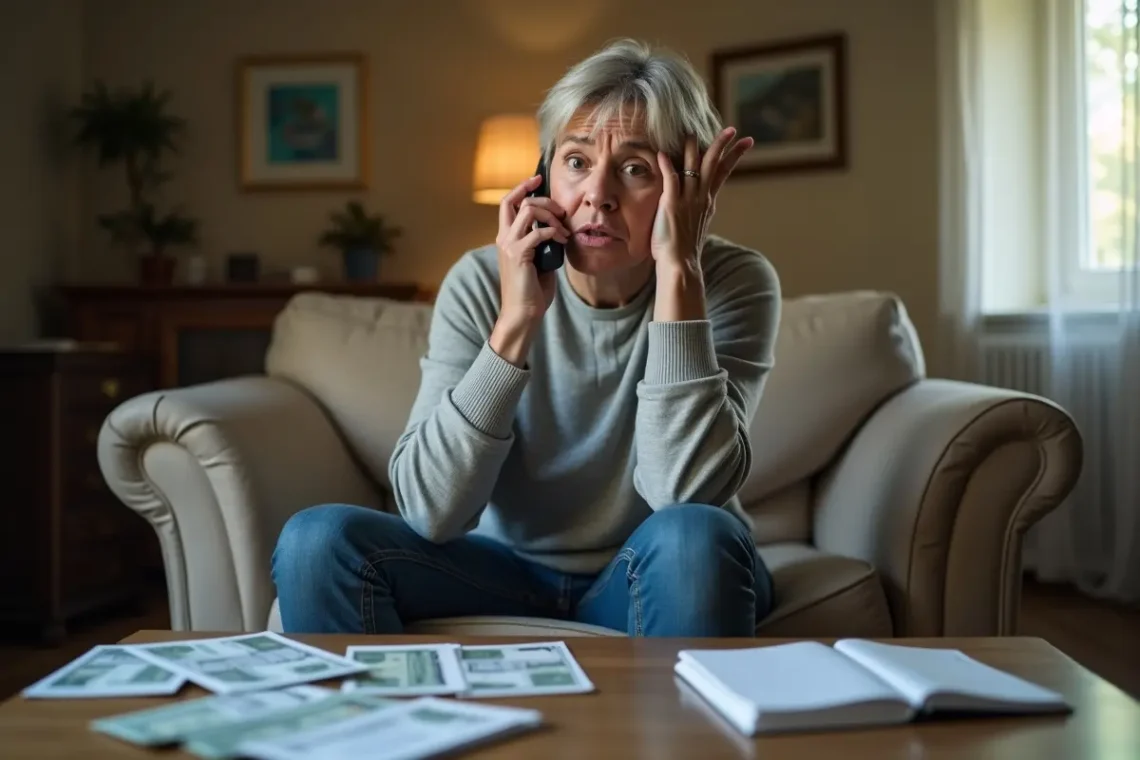 Woman dealing with debt collection agency calls