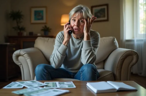 Woman dealing with debt collection agency calls